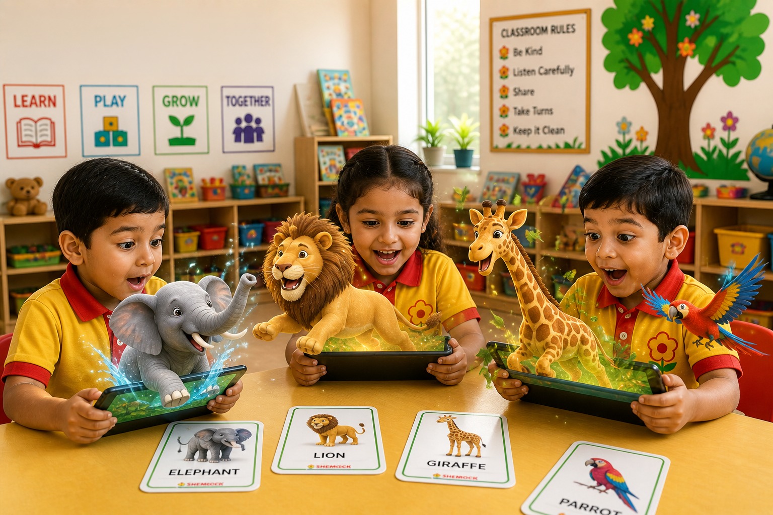 Interactive AR animal learning activity for preschool children at SHEMROCK Heritage