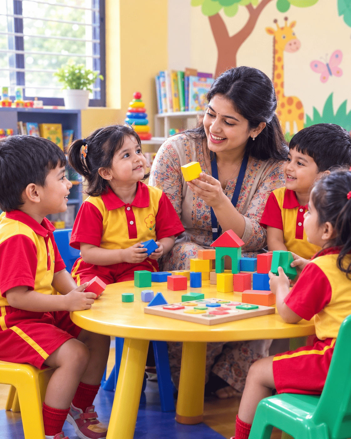 Children learning together in a supervised Playschool classroom